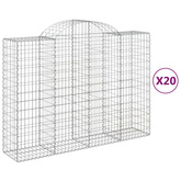 Kosze gabionowe, 20 szt, 200x50x140/160cm, galwanizowane żelazo