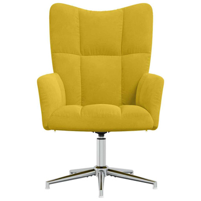 vidaXL Fotel, musztardowy, obity aksamitem model standard
