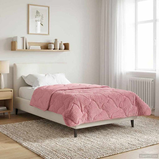 Zimowa Kołdra Różowy 135 x 200 cm Mikrofibra i Fleece Teddy