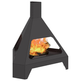 Kominek Czarny 50 x 43 x 52 cm Stal