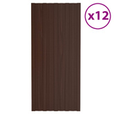 Panel dachowy 12 pcs brązowy 100 x 45 cm Stal galwanizowana
