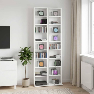 Kabinet na płyty CD 2 szt. Biały 33 x 23,5 x 175 cm