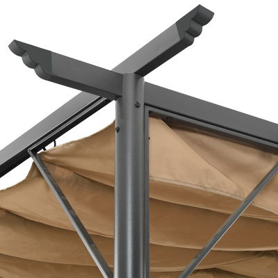 Pergola ogrodowa ze zwijanym dachem, taupe, 3x3 m, 180 g/m?