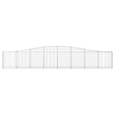 Kosze gabionowe, 9 szt, 400x30x60/80 cm, galwanizowane żelazo