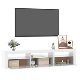 vidaXL Szafka pod TV z oświetleniem LED, biała z połyskiem,180x35x40cm