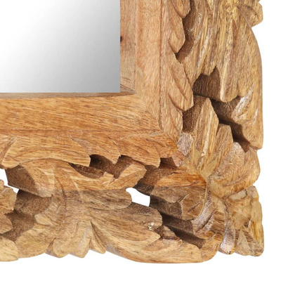 vidaXL Lustro w ręcznie rzeźbionej, brązowej ramie, 110x50 cm, mango