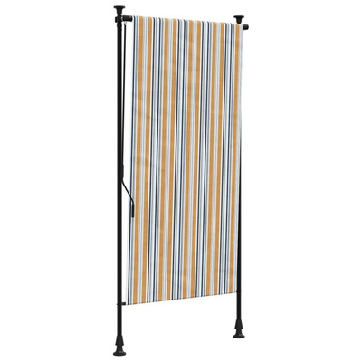 vidaXL Roleta zewnętrzna, żółto-biała, 120x270 cm, tkanina i stal