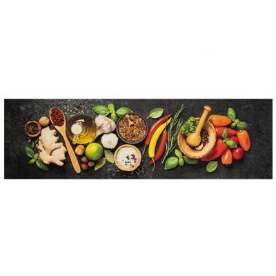 vidaXL Dywanik kuchenny, wzór w przyprawy, 45x150 cm, aksamit model standard