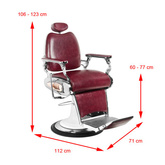 Gabbiano fotel barberski Moto Style bordowy 114959