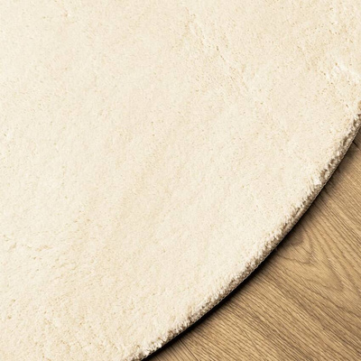 vidaXL Dywan HUARTE z krótkim włosiem, kremowy, Ø 100 cm