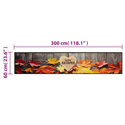 vidaXL Dywanik kuchenny z motywem jesieni, 60x300 cm, aksamitny