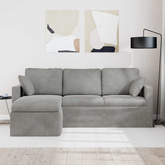Sofa Jasnoszary 198 x 134 x 80 cm Aksamit