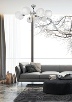 Lampa sufitowa chromowa klosz biały 8x40W Raul Candellux 38-72290
