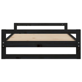 vidaXL Legowisko dla psa, czarne, 105,5x75,5x28 cm, drewno sosnowe