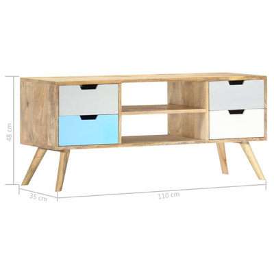 Szafka pod TV, 110 x 35 x 48 cm, lite drewno mango vidaXL
