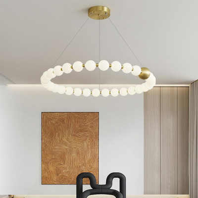 Lampa wisząca Abigali Pontti Big2 56W złoty/mleczne kule