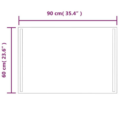 Lustro łazienkowe z LED, 60x90 cm vidaXL