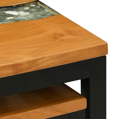 Stolik Nesting 3 szt. brązowy Lite drewno teakowe