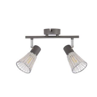 Listwa sufitowa CURTIS szara 2x40W E14 nowoczesna lampa kierunkowa do salonu sypialni przedpokoju