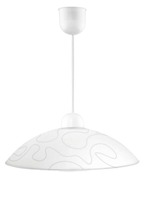 Lampa wisząca Malibu szklana biała pojedyncza nad stół do kuchni