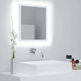 vidaXL Lustro łazienkowe LED, białe, 40x8,5x37 cm, akryl