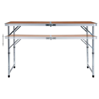 vidaXL Składany stolik turystyczny, aluminiowy, 120x60 cm