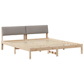 Rama łóżka Brązowy i taupe 180 x 200 cm Lite drewno sosnowe