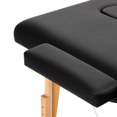 Stół składany do masażu drewniany Komfort Activ Fizjo Lux 2 segmentowy 190x70 czarny 144001