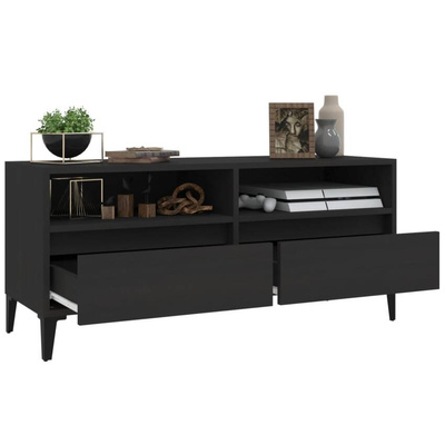 vidaXL Szafka pod TV, czarna, 100x34,5x44,5cm, materiał drewnopochodny