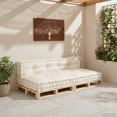 Poduszka do sofy paletowej 2 pcs kremowy 120 x 80 x 38 cm