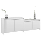 vidaXL Szafka pod TV, wysoki połysk, biała, 146,5x35x50 cm