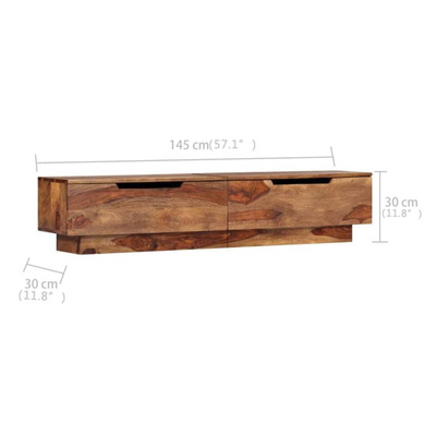 vidaXL Szafka pod TV, 145 x 30 x 30 cm, lite drewno sheesham