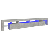 vidaXL Szafka pod TV z oświetleniem LED, szarość betonu, 260x36,5x40cm