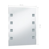 vidaXL Ścienne lustro łazienkowe z LED, 50 x 60 cm