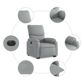 vidaXL Podnoszony fotel masujący, elektryczny, rozkładany, jasnoszary