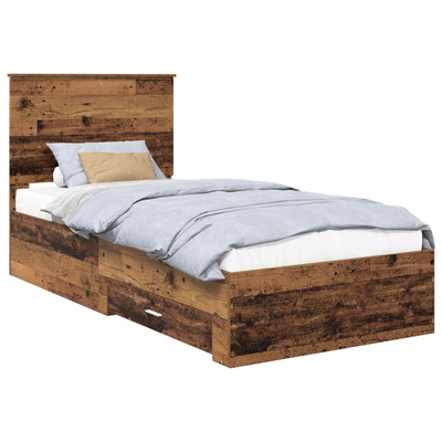 Ramka łóżka Stare drewno 90 x 200 cm Drewno inżynieryjne
