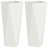 Donica 2 pcs Biały 30 x 30 x 75 cm Stal