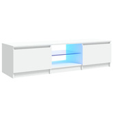 vidaXL Szafka pod TV z oświetleniem LED, biała, 140 x 40 x 35,5 cm
