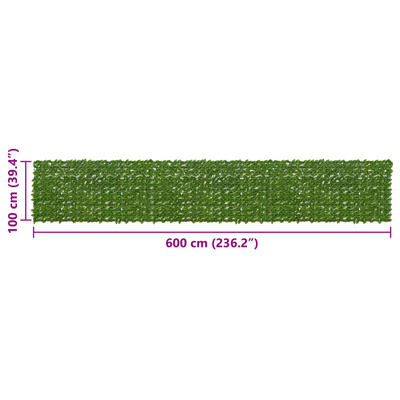 Parawan balkonowy z liśćmi Zielony i Żółty 600 x 100 cm