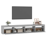 Szafka pod TV z oświetleniem LED, szary dąb sonoma,240x35x40 cm vidaXL