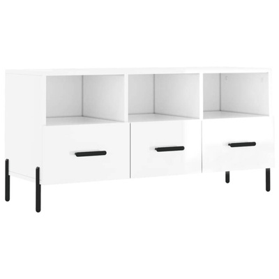 vidaXL Szafka pod TV, biała, wysoki połysk, 102x36x50 cm