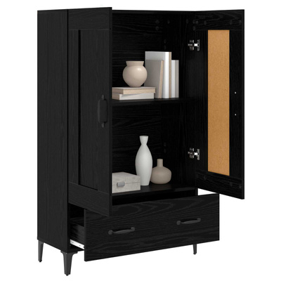 Highboard Czarny dąb 70 x 31 x 115 cm Drewno inżynieryjne