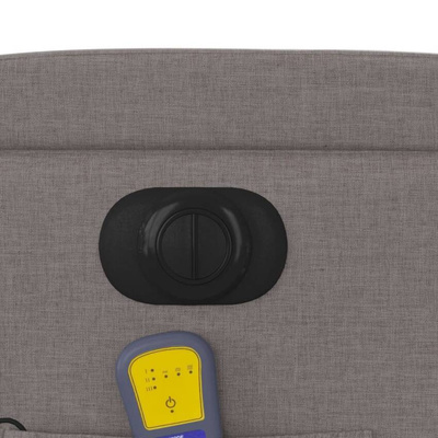 vidaXL Rozkładany fotel masujący, elektryczny, kolor taupe, tkanina model standard
