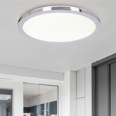 Plafon do łazienki PIXEL minimalistyczny – srebrny chromowany 40 cm - okrągły plafon LED z funkcją ściemniania 3000K 24W IP44