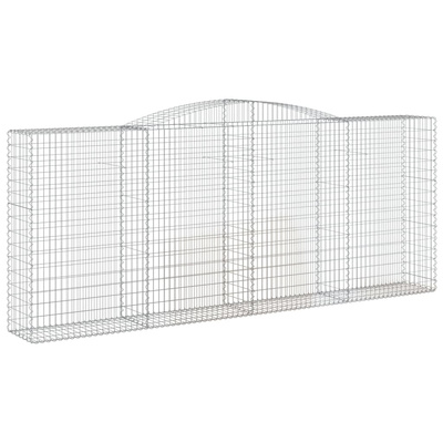 Kosze gabionowe, 4 szt, 400x50x160/180 cm, galwanizowane żelazo