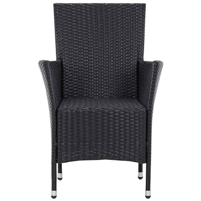 5-cz. zestaw mebli ogrodowych, rattan PE, czarny