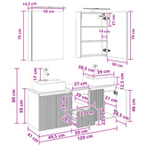 Zestaw Szafek Łazienkowych 5 szt. Dąb wędzony