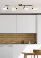 Lampa sufitowa Regent listwa ze szklanymi kloszami regulowana 4-punktowa do salonu