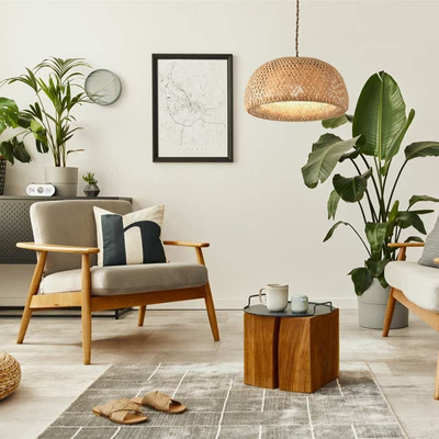 Lampa Wisząca Boho z Bambusa ?45cm Abruzzo Mia E27