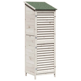 Shed ogrodowy z dachem Biały 59 x 56 x 176 cm Drewno Świerkowe